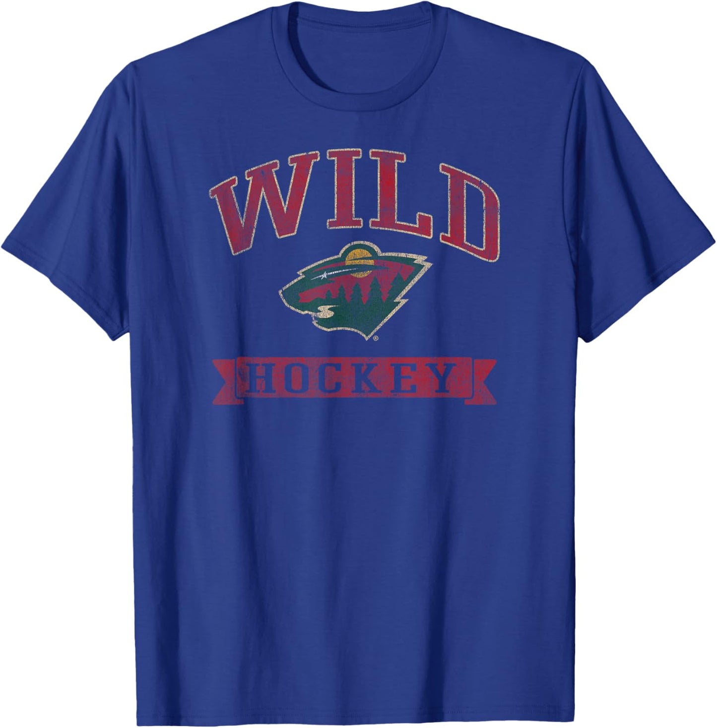 Minnesota Wild Vintage Hockey Black Officially Licensed T-Shirt - T-Shirt | Royal