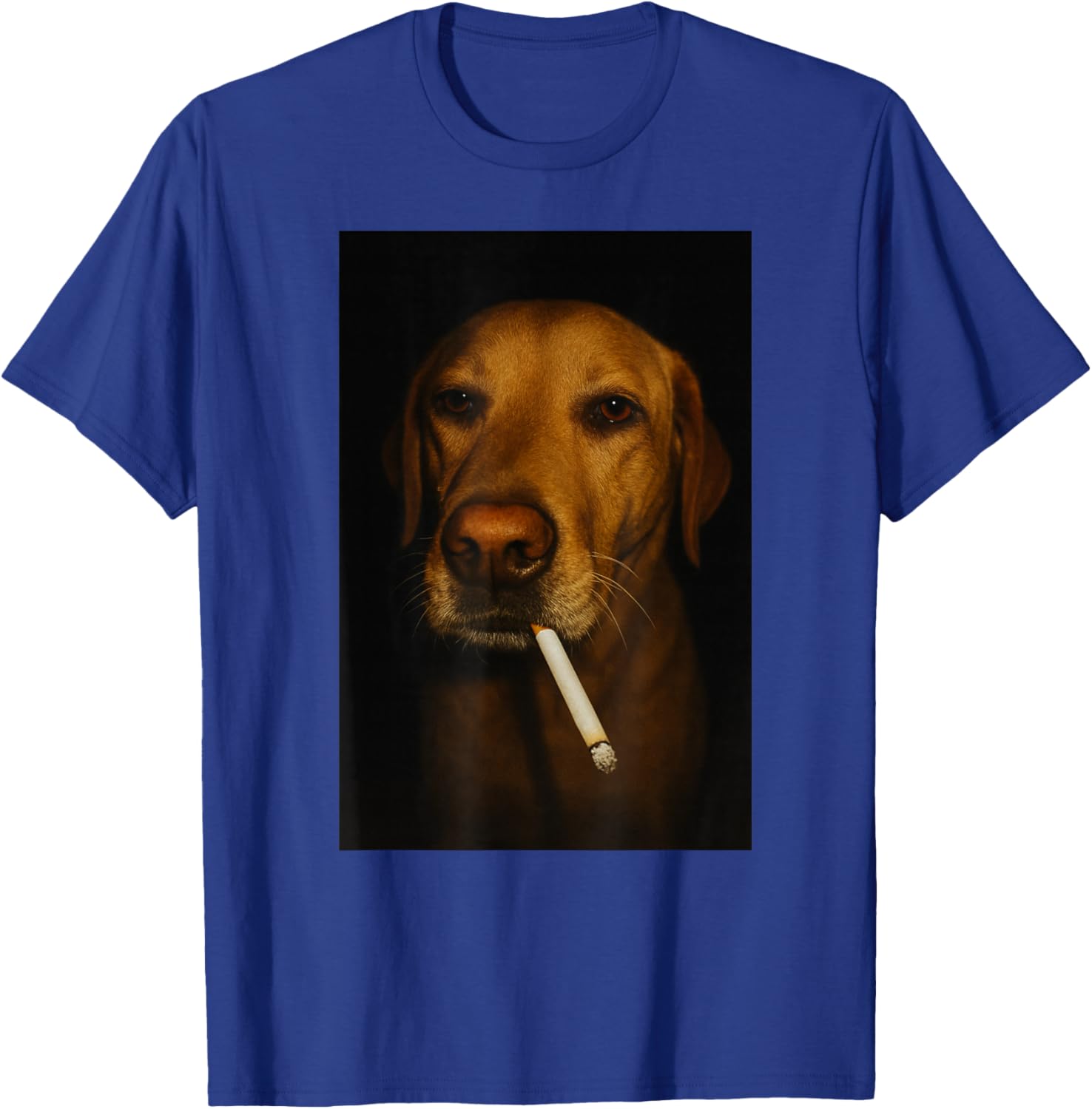 Funny Dog Smoking Cigarette T-Shirt - T-Shirt | Royal