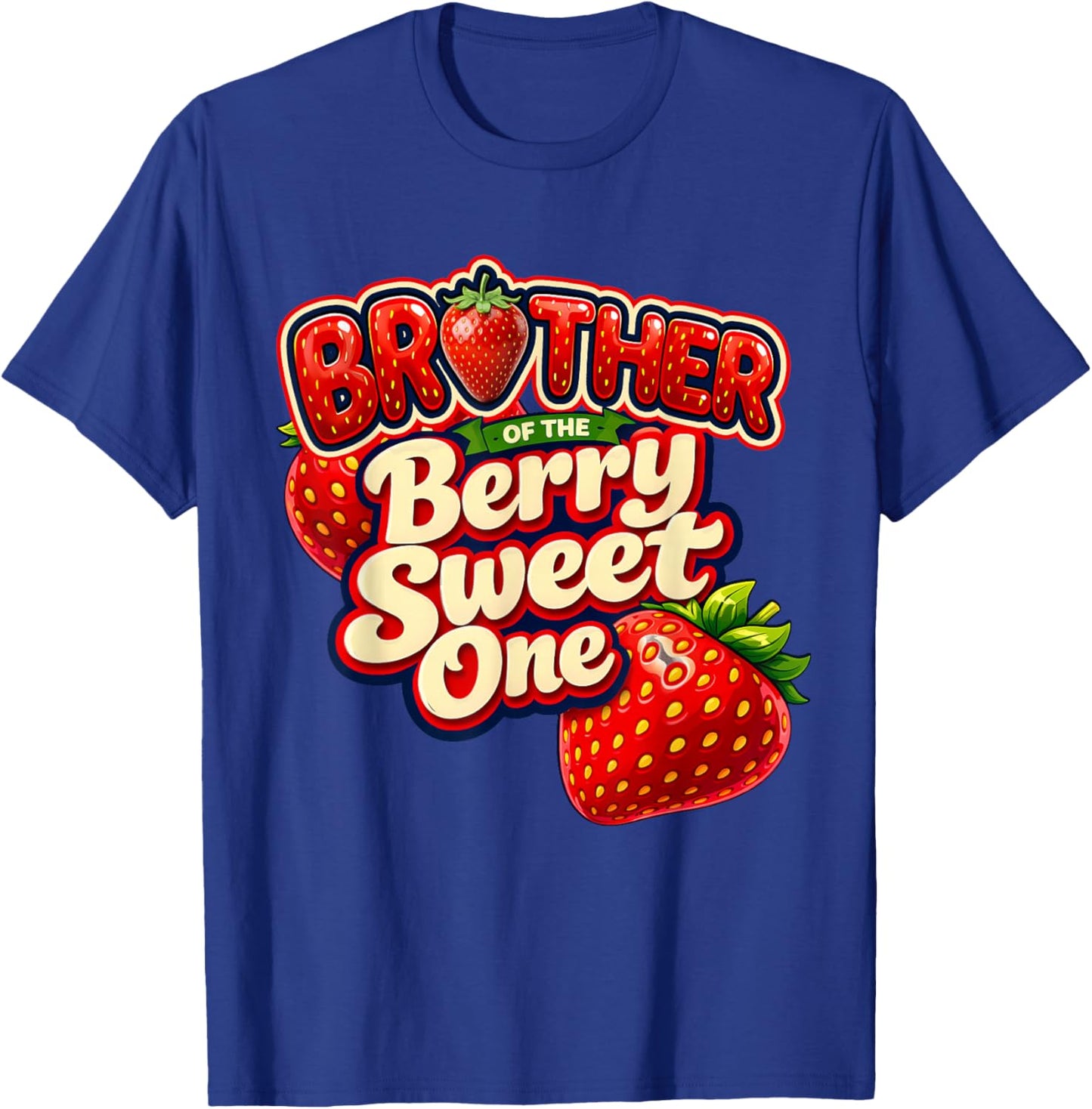 Bro Brother of The Berry Sweet One Retro First Birthday T-Shirt - T-Shirt | Royal