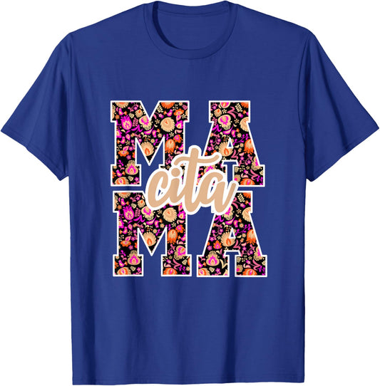 Mamacita Latina Women Modern Floral Aesthetic T-Shirt - T-Shirt | Royal