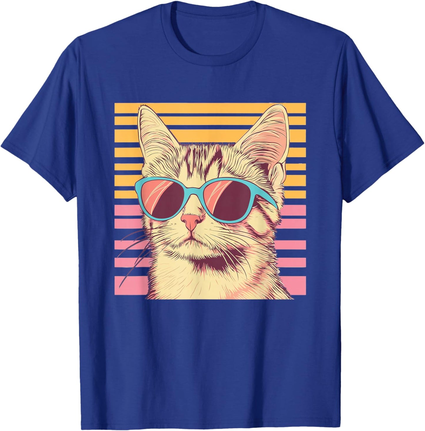 Retro Cat With Sunglasses I Kids Cat T-Shirt - T-Shirt | Royal