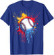Baseball Drip Splash Boys Ice Cream Drip Youth Player T-Shirt - T-Shirt | Royal