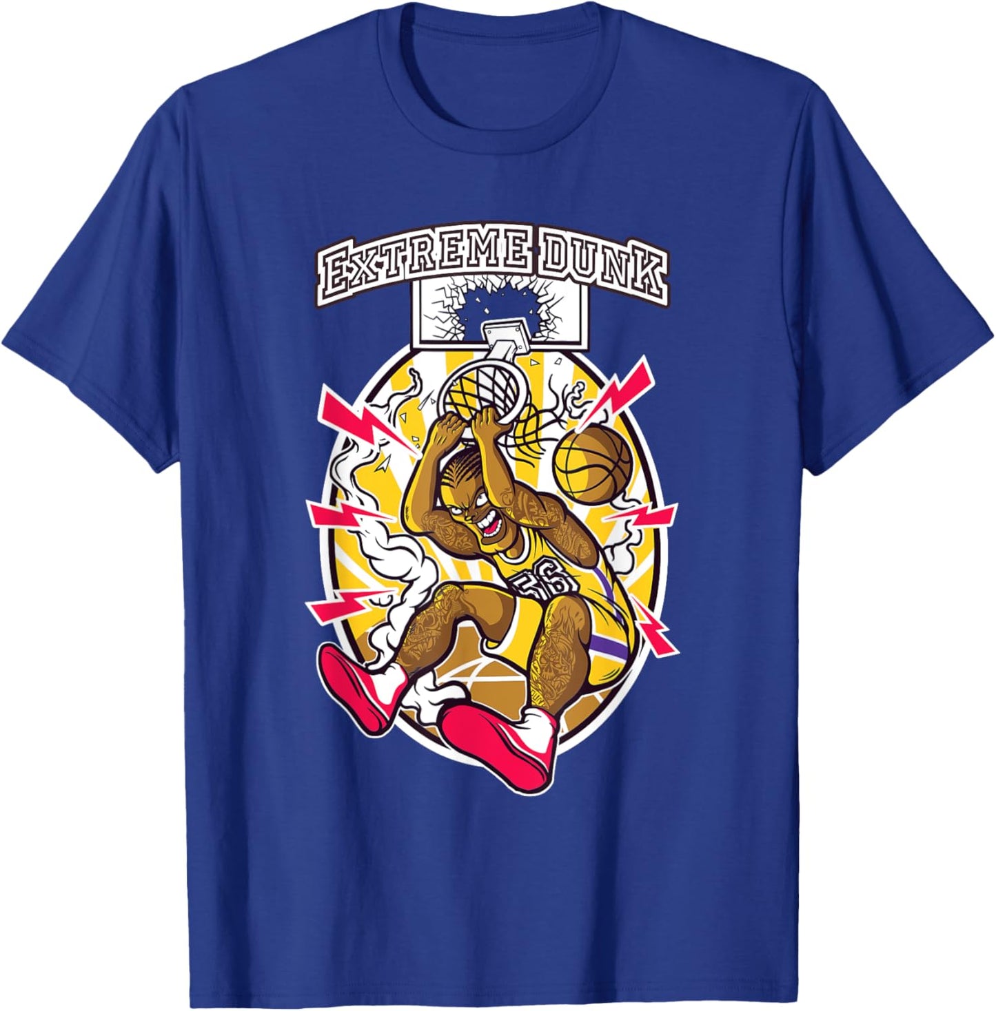 Streetart Basketball Funny Dunk T-Shirt - T-Shirt | Royal