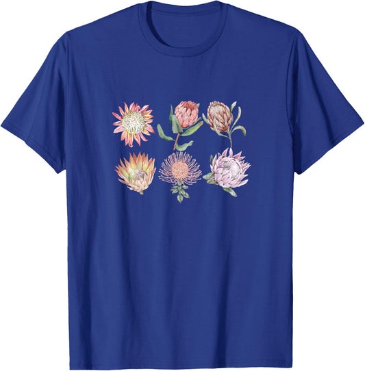 Protea Flower Botanical | Floral Nature T-Shirt - T-Shirt | Royal