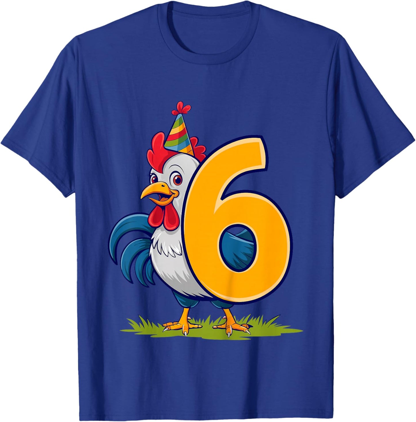 Kids 6th Birthday Rooster Kids T-Shirt - T-Shirt | Royal