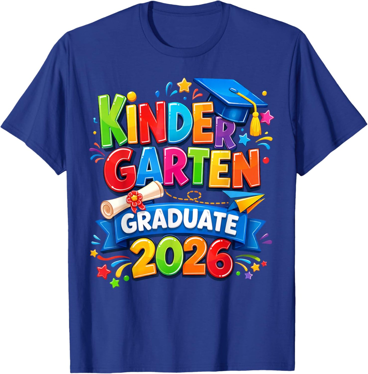 Kindergarten Graduation 2026 Funny Kids Graduate Boys Girls T-Shirt - T-Shirt | Royal