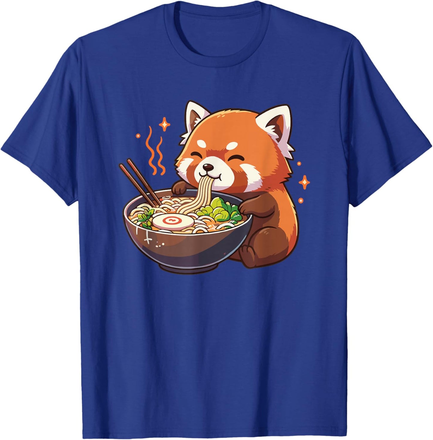Red Panda with Noodles Ramen Kawaii Panda Red T-Shirt - T-Shirt | Royal