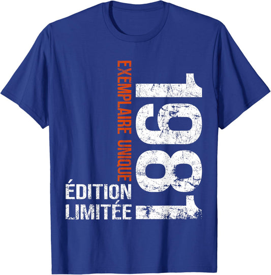 Vintage 1981 Gift 45 Years Man Birthday Humour T-Shirt - T-Shirt | Royal