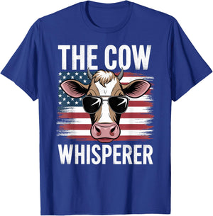 Men Women The Cow Whisperer Farmer Animal Farm Funny T-Shirt - T-Shirt | Royal