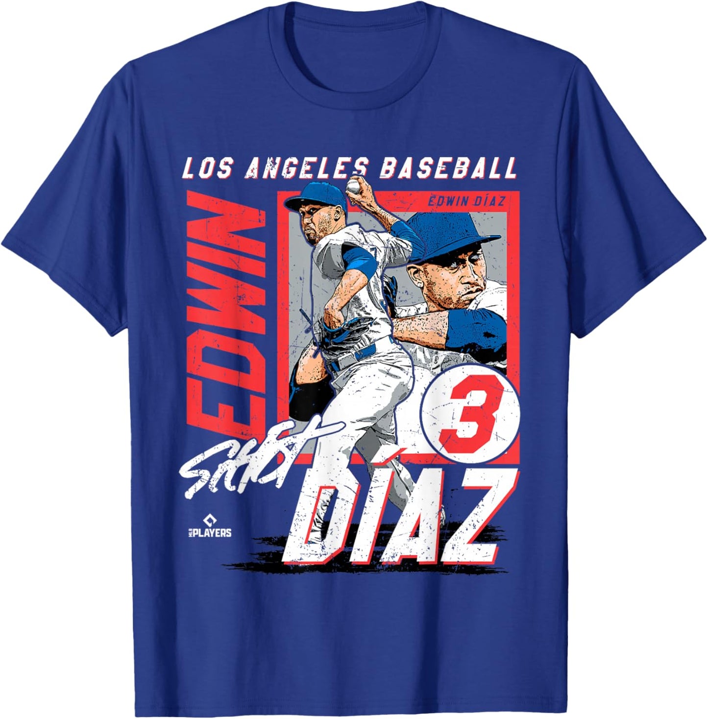 Edwin Diaz | Los Angeles D Baseball Players | MLBEDD203M T-Shirt - T-Shirt | Royal