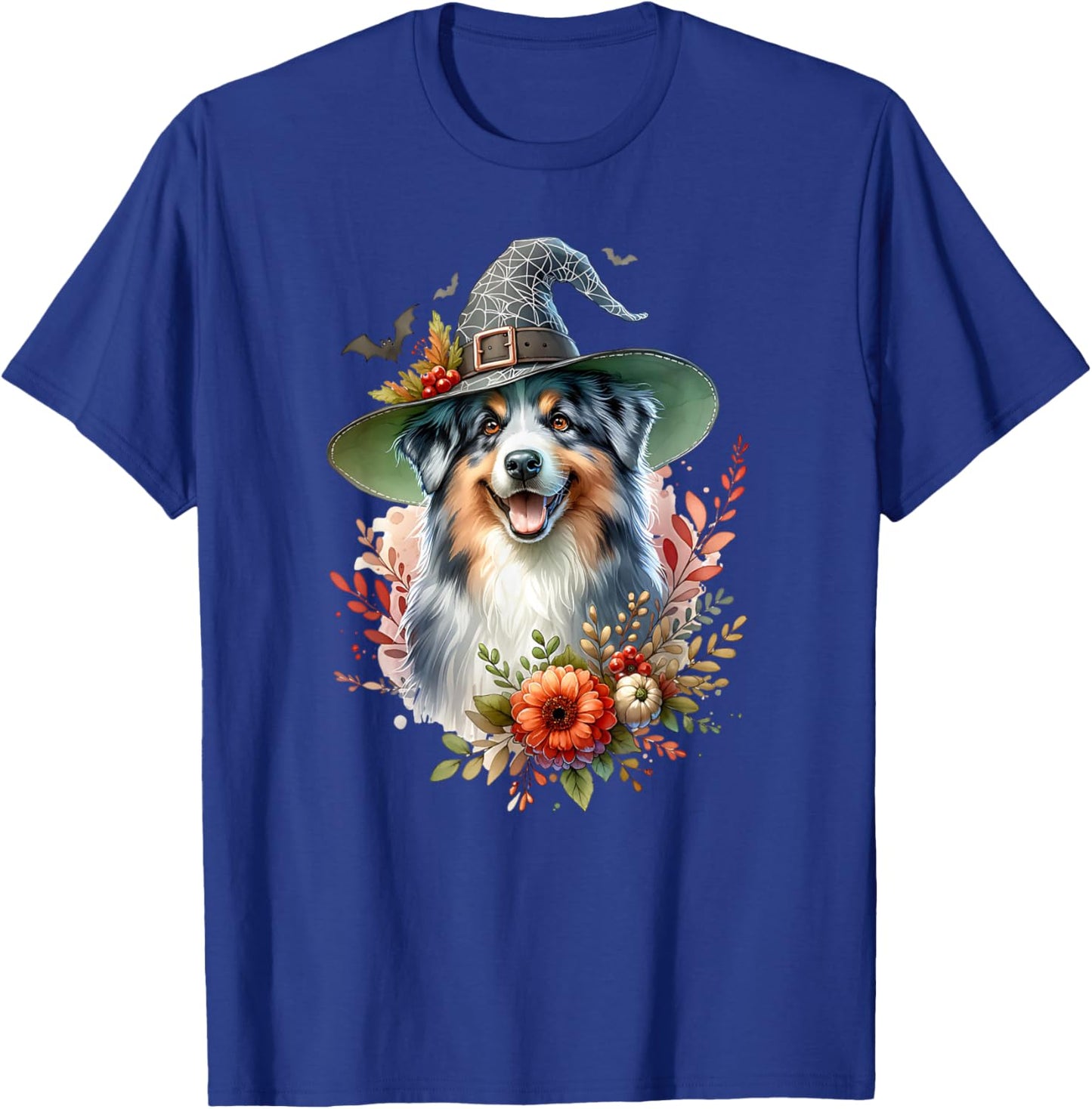 Australian Shepherd Dog Watercolor Artwork T-Shirt - T-Shirt | Royal