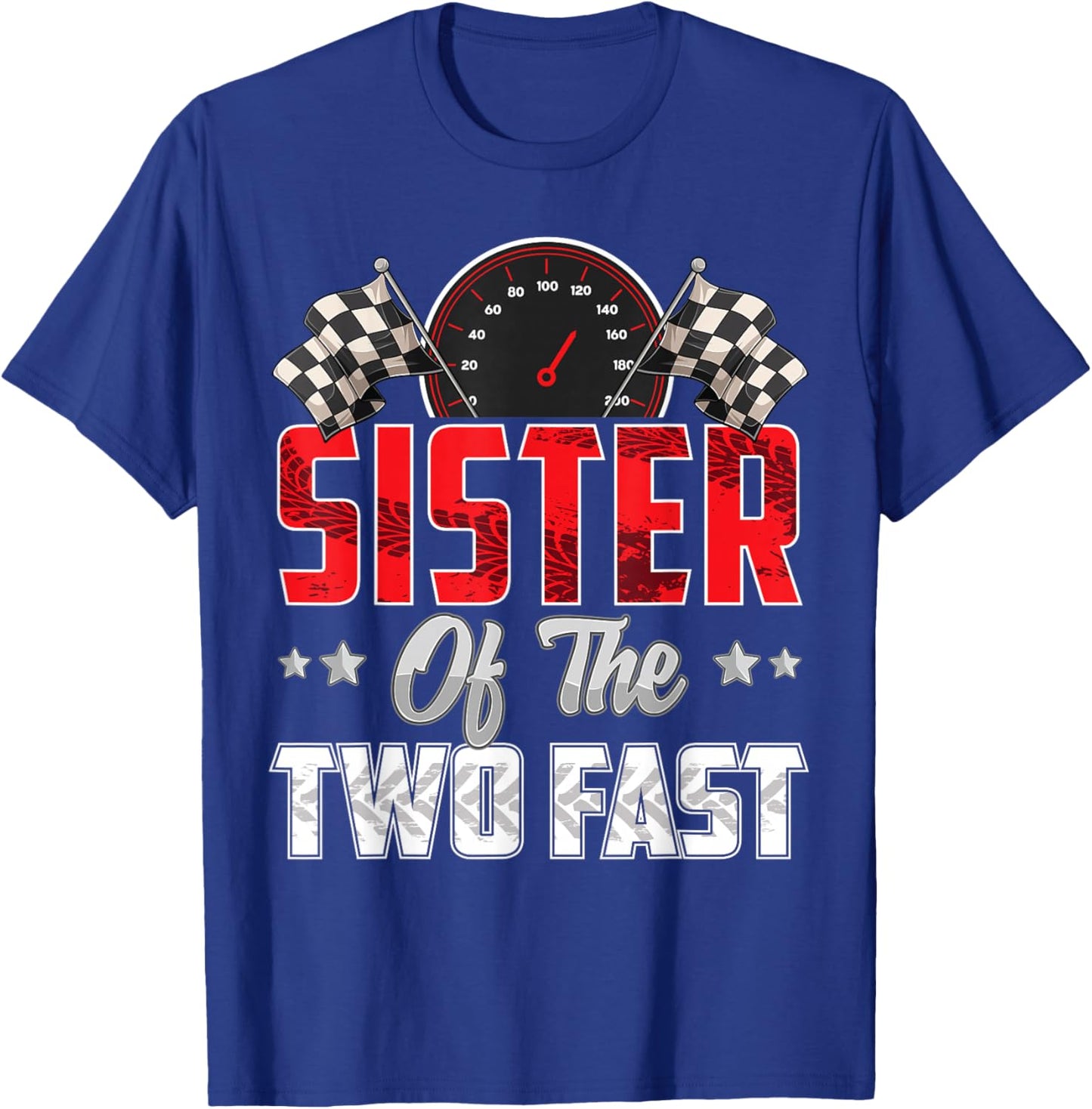 2 year old racing car two fast birthday 2nd Family Sister T-Shirt - T-Shirt | Royal