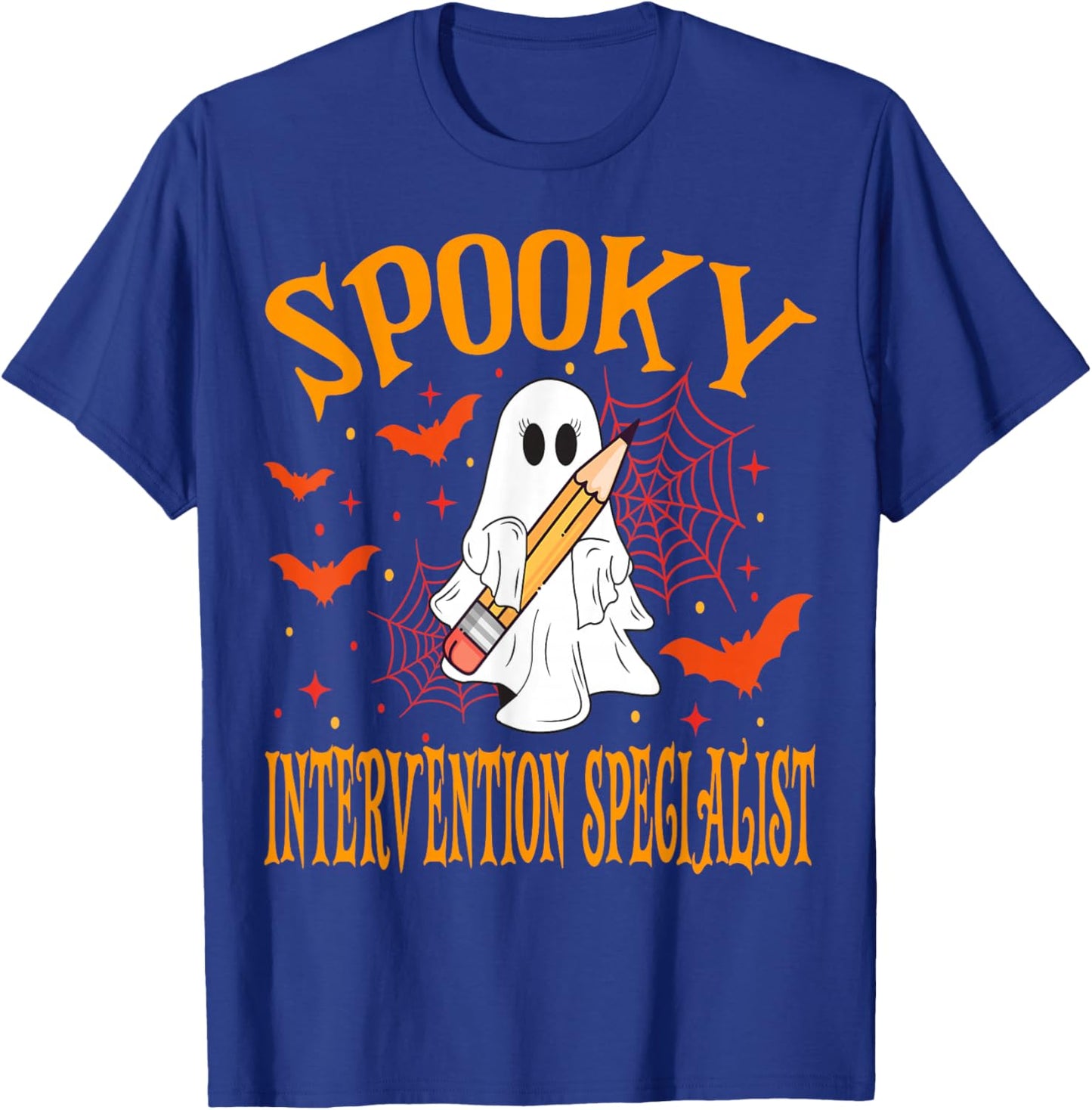 Spooky Intervention Specialist Halloween School T-Shirt - T-Shirt | Royal