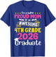 I'm Super Proud Mom of an Awesome 4th Grade 2026 Graduate T-Shirt - T-Shirt | Royal