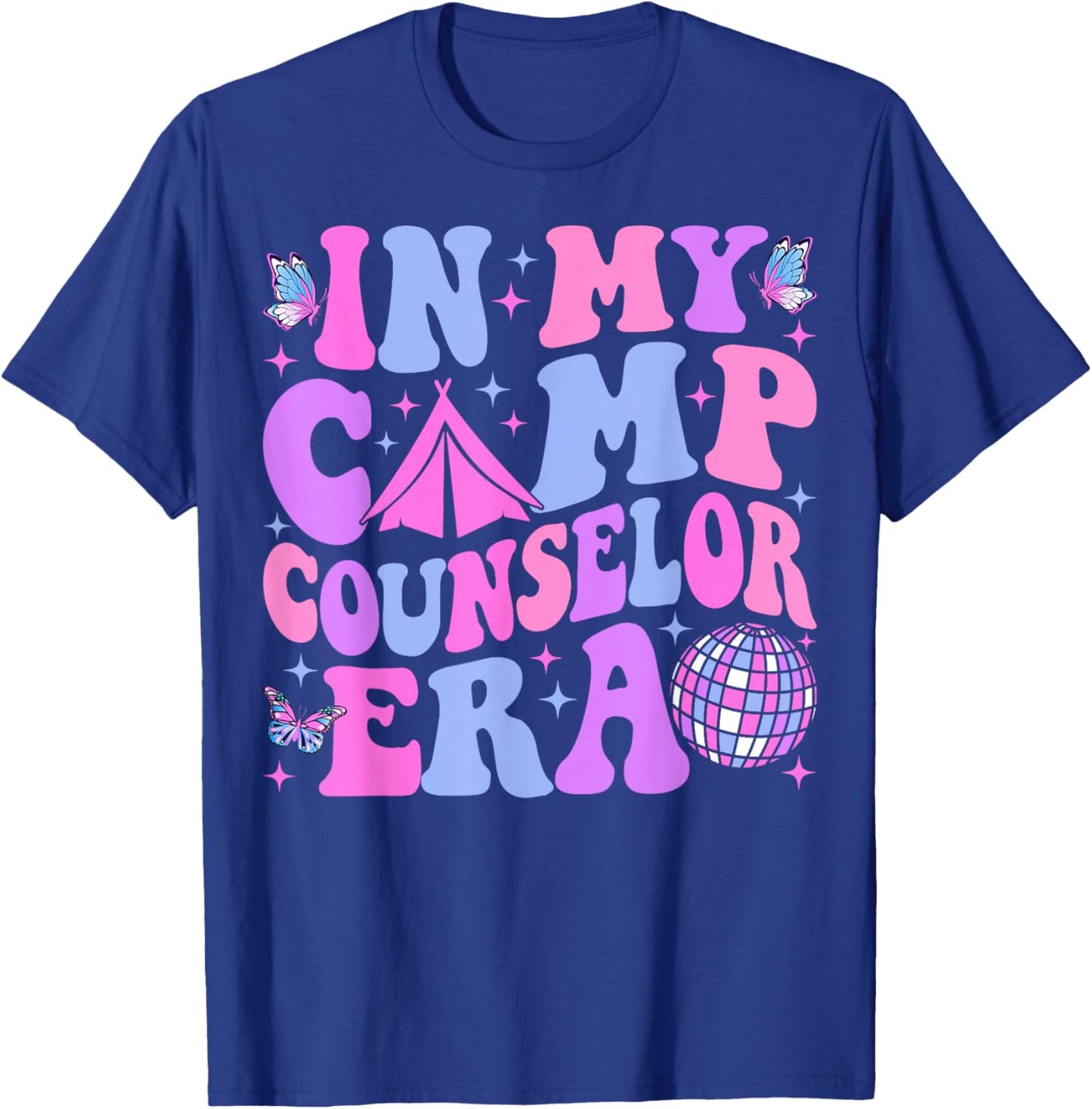 in My Camp Counselor Era Groovy Summer Camp Counselor T-Shirt - T-Shirt | Royal