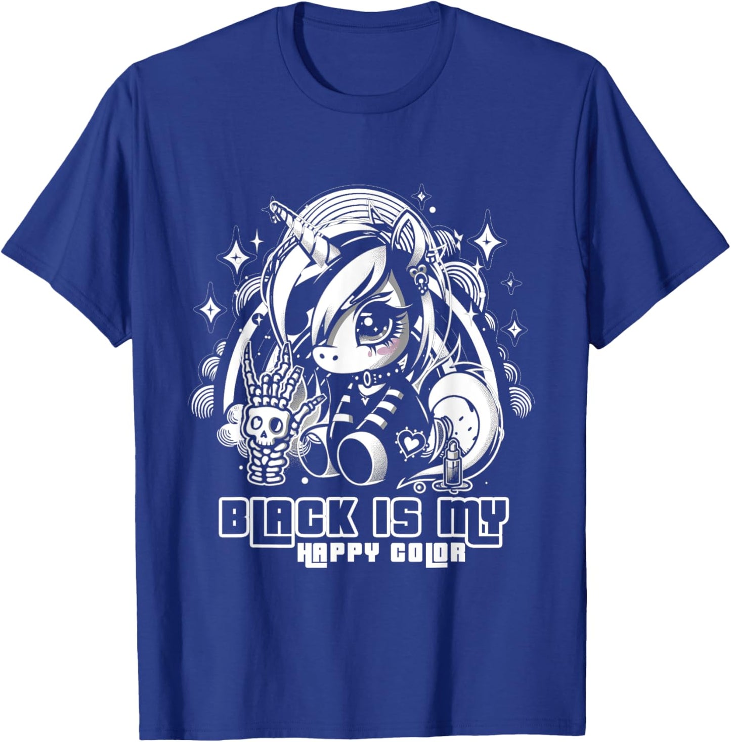 Black Is My Happy Color Goth Girl Emo Gothic Unicorn T-Shirt - T-Shirt | Royal