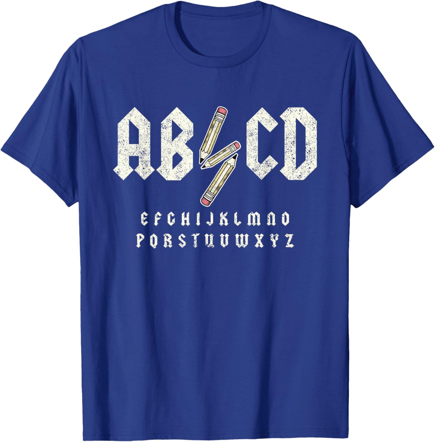 Retro Abcd Teacher Novelty Funny Back to School Teacher T-Shirt - T-Shirt | Royal