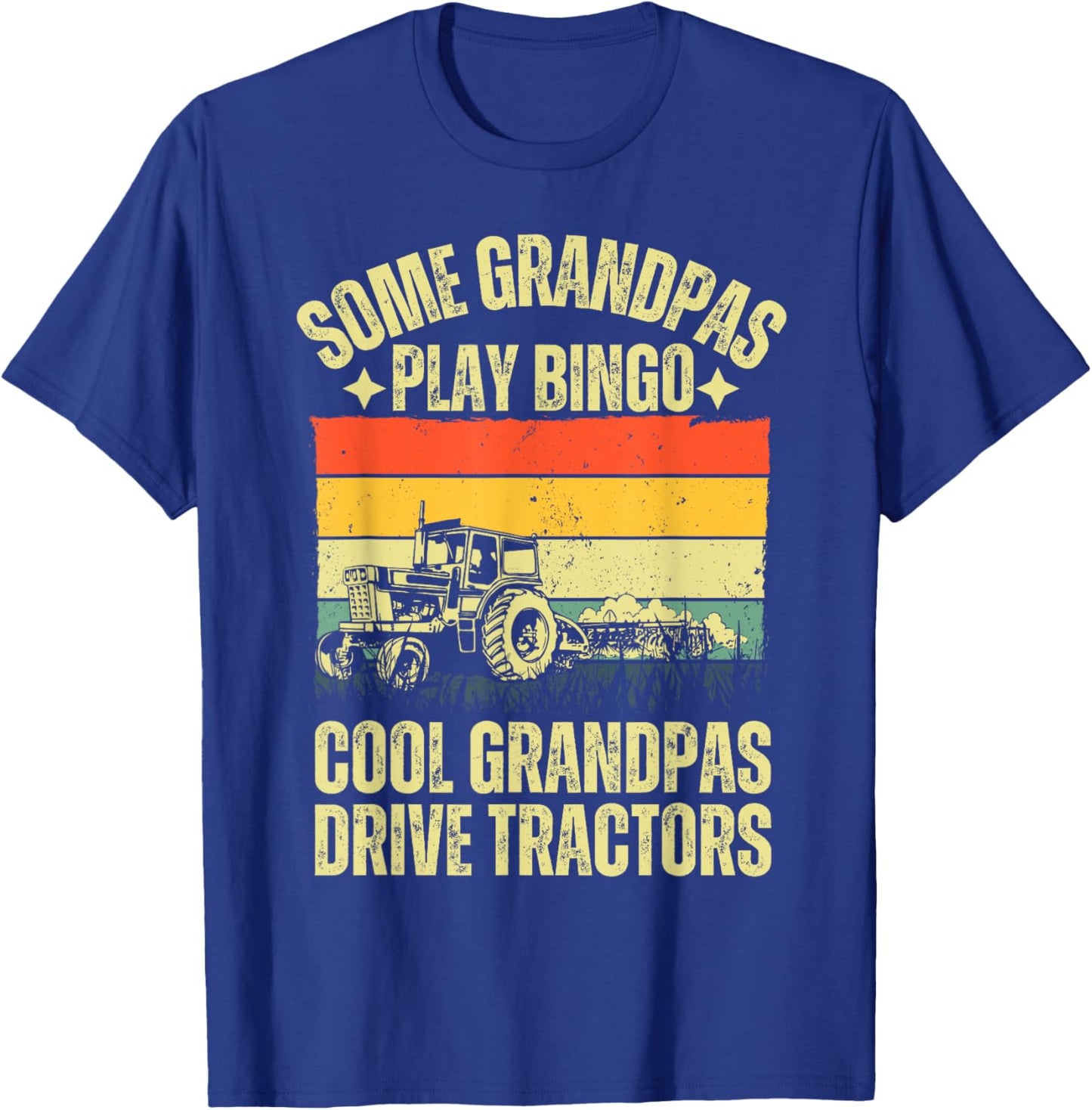 Tractor Art For Grandpa Men Farming Farmer Farm Tractor T-Shirt - T-Shirt | Royal