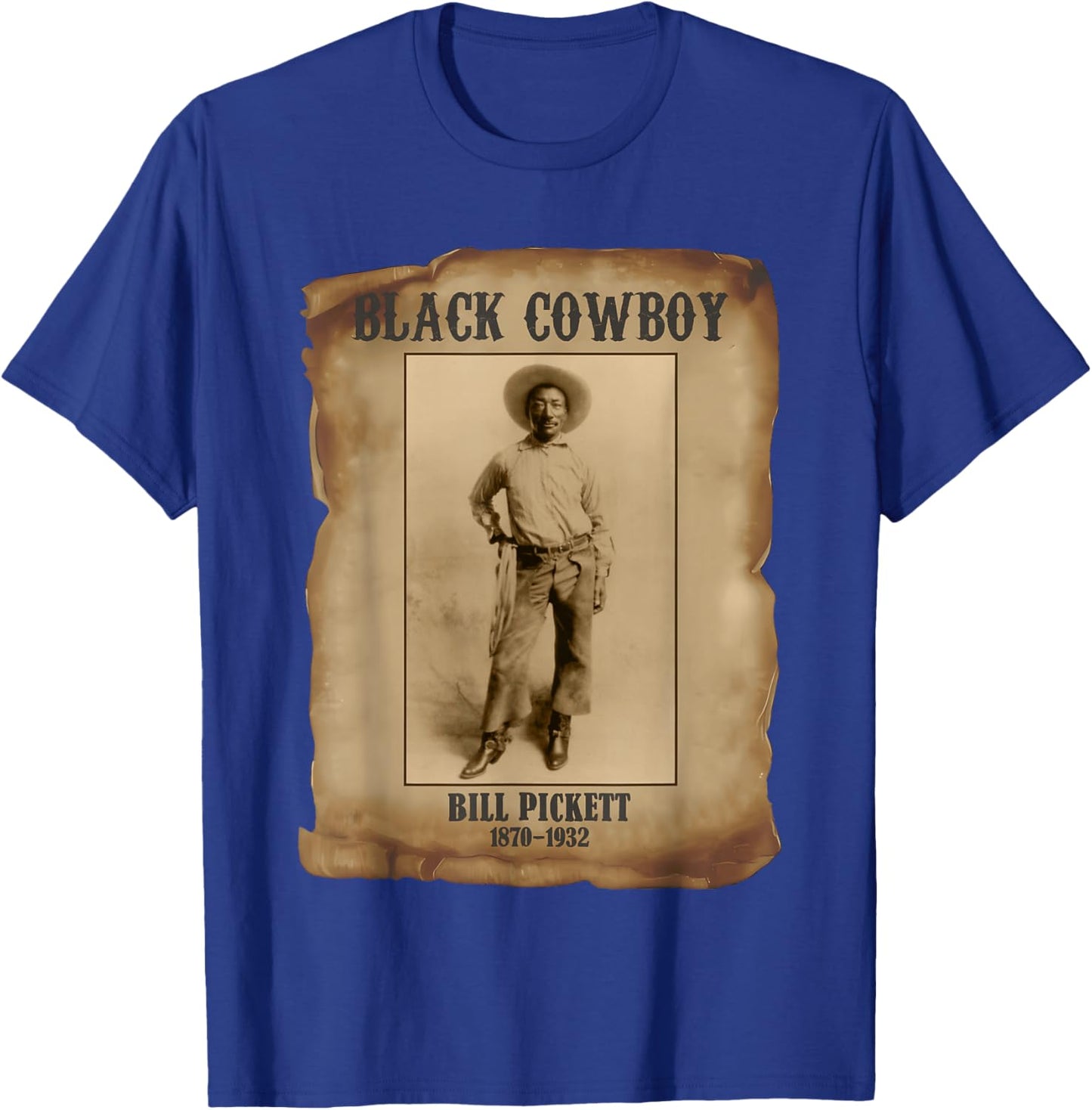 Bill Pickett Black Cowboy Rodeo Legend African American T-Shirt - T-Shirt | Royal