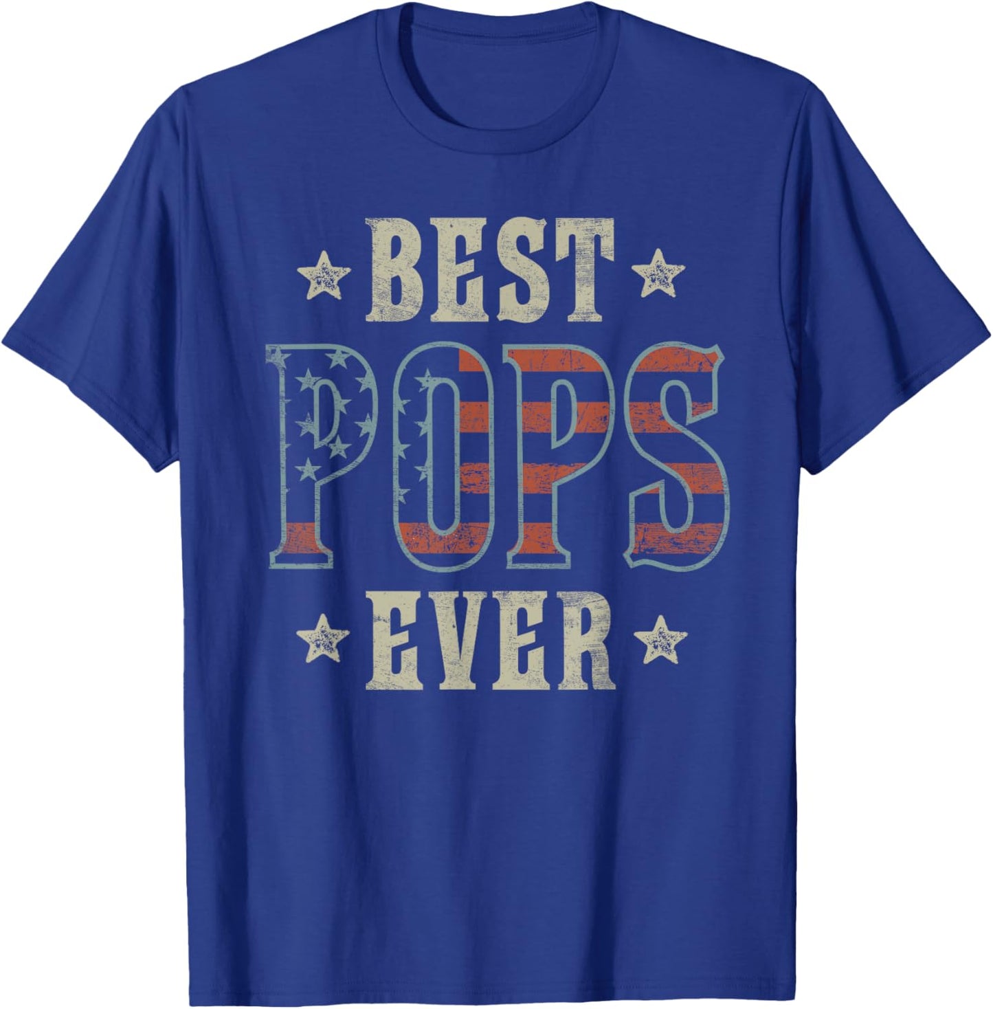 Best Pops Ever Patriotic American Flag Design Pops T-Shirt - T-Shirt | Royal