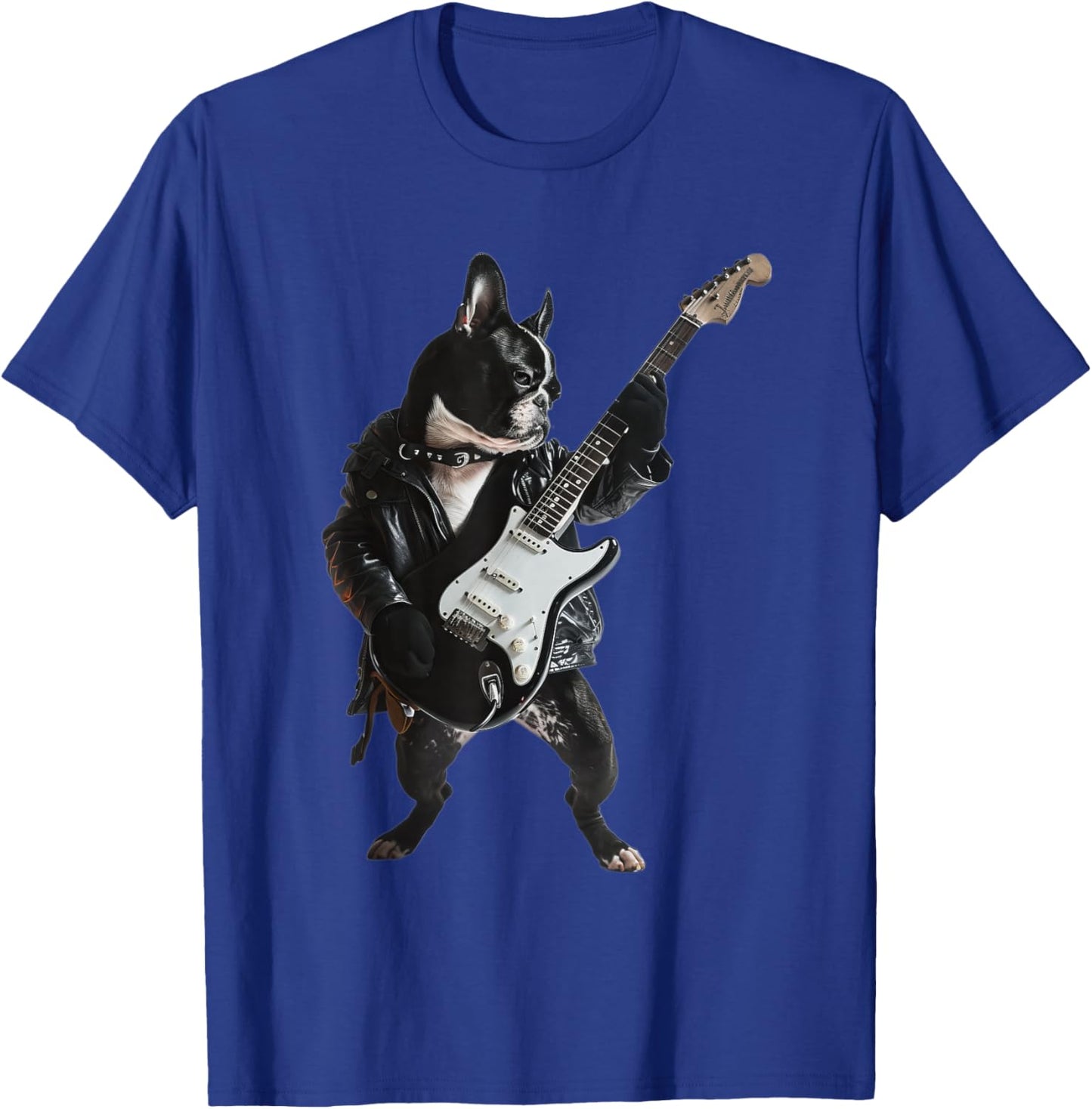 Boston Terrier Guitar T-Shirt - T-Shirt | Royal
