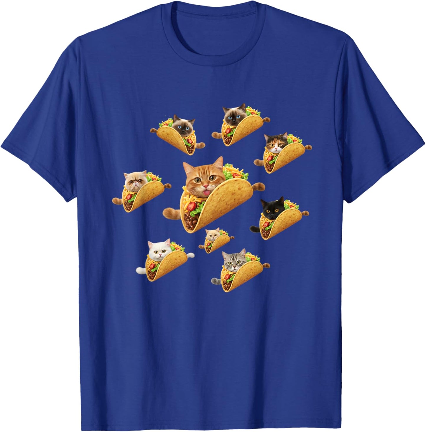 Cat Taco Lovers Cute Cat Taco Pattern Funny Food Pet Fan T-Shirt - T-Shirt | Royal