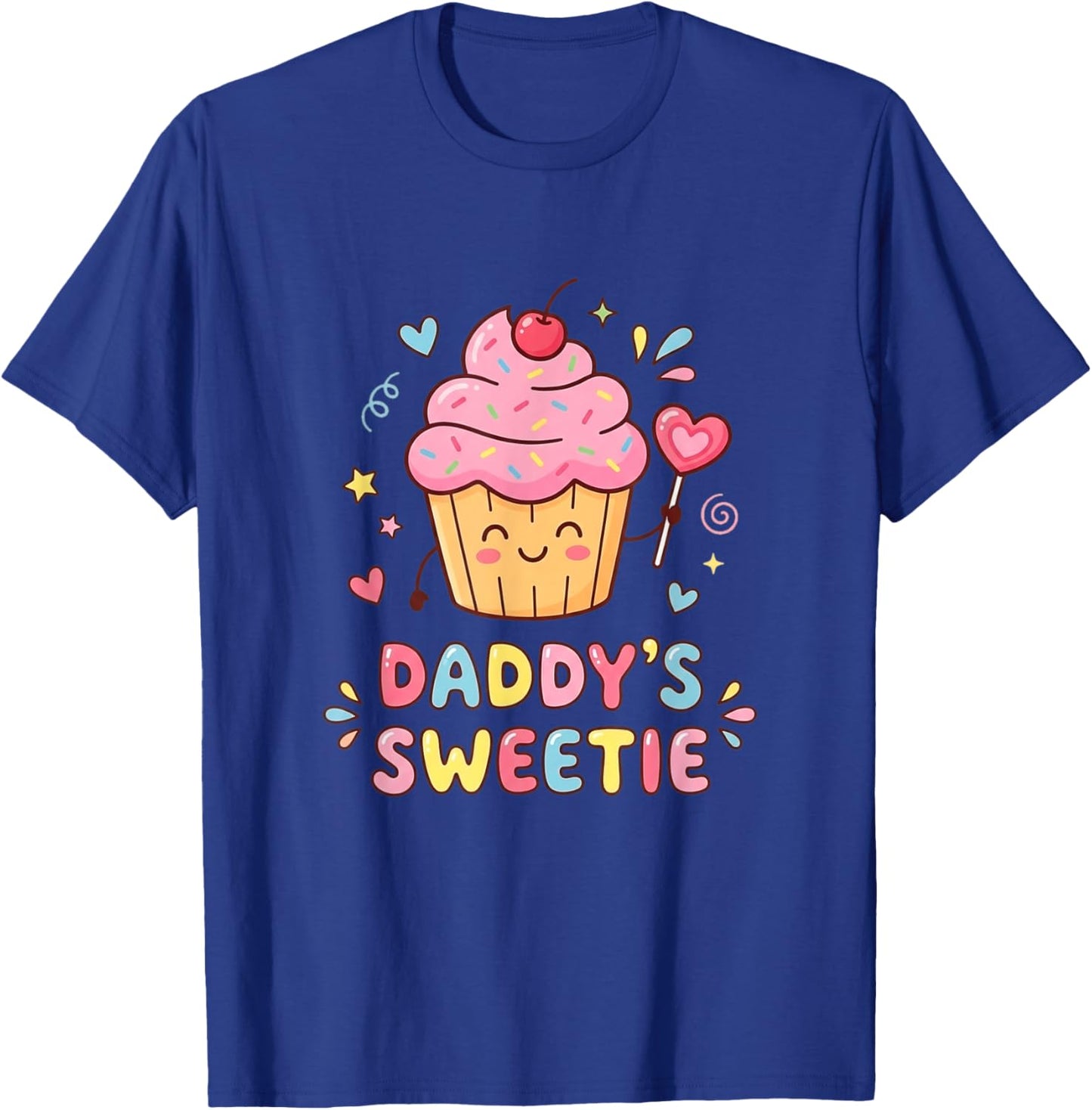 Daddy's Sweetie Funny Dad from Daughter Cupcake Father's Day T-Shirt - T-Shirt | Royal