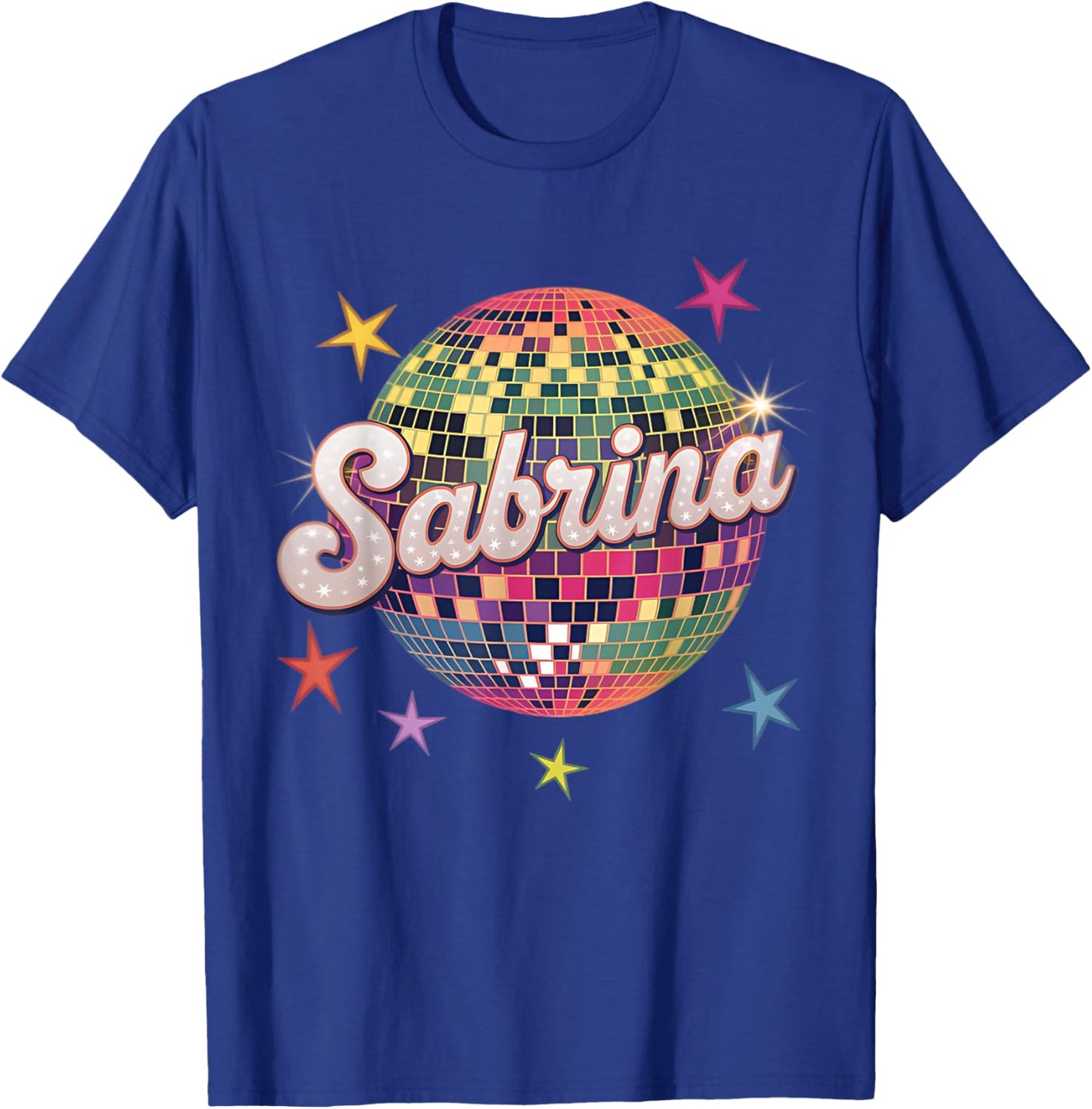 Girl Retro Sabrina First Name Personalized Heart T-Shirt - T-Shirt | Royal