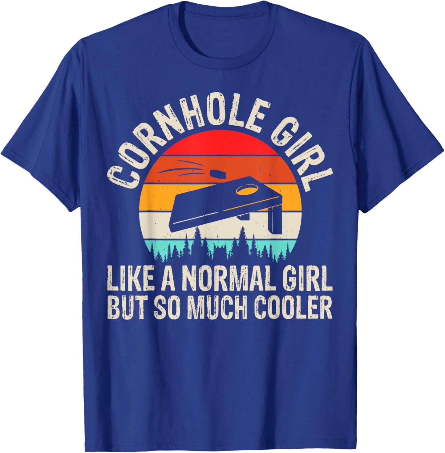 Cornhole Girl Corn Hole Players Funny Cornhole T-Shirt - T-Shirt | Royal