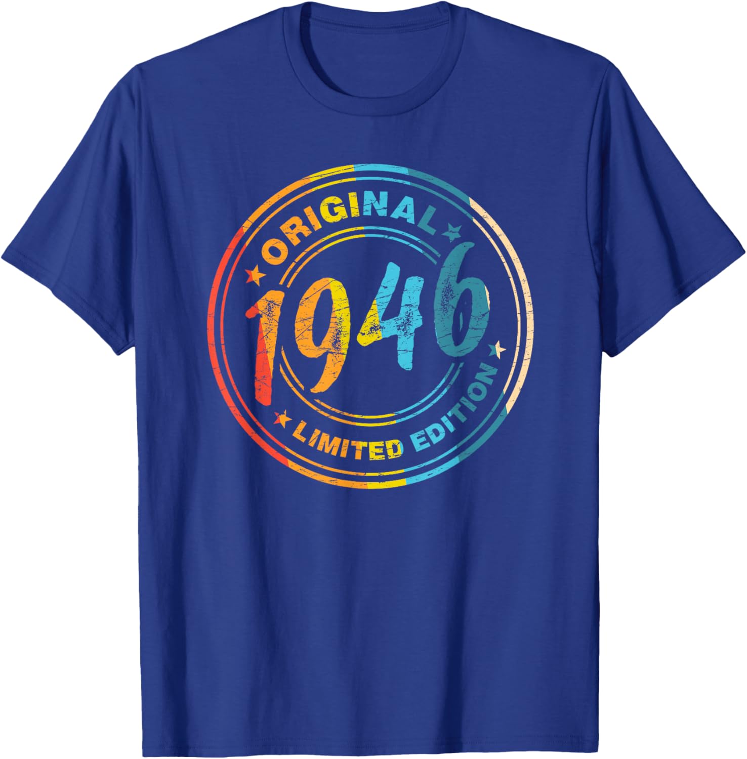 80.Geburtstag Retro Vintage 1946 Mann Frau Geschenk T-Shirt - T-Shirt | Royal