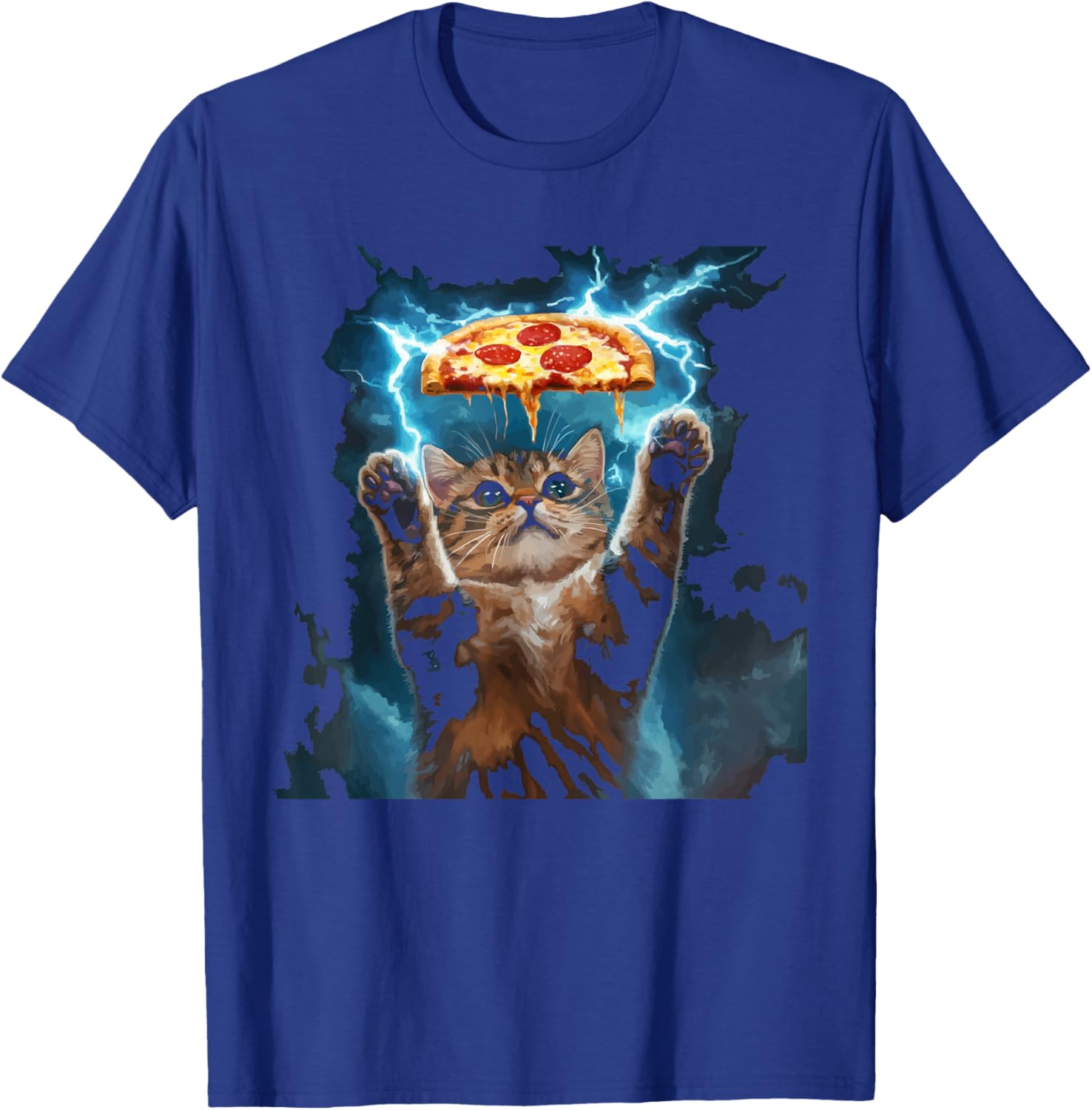Pizza Cat Kitty Meow Animal Pet Pizzeria Italian Food Women Kids T-Shirt - T-Shirt | Royal