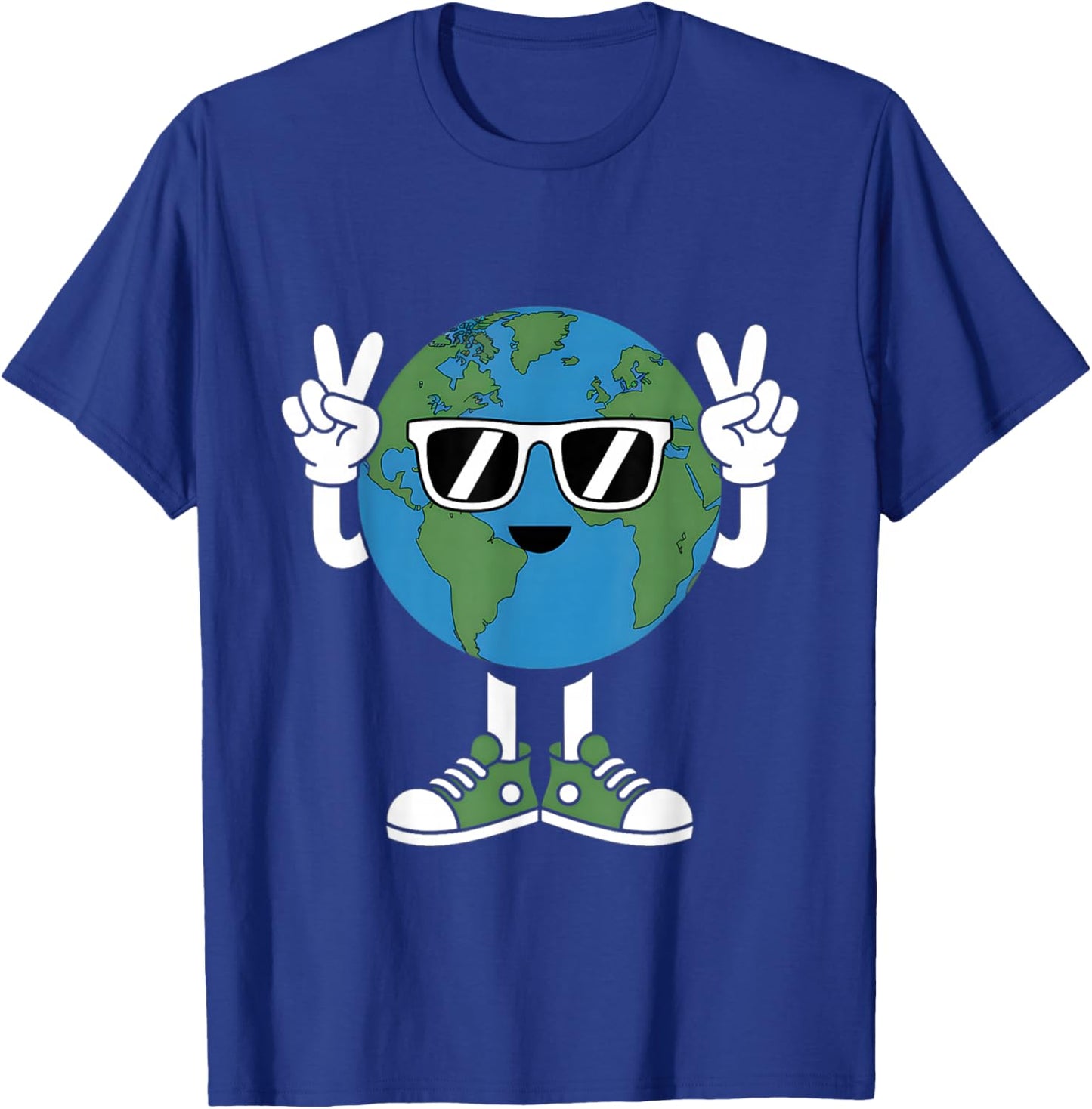 Funny Earth Day Planet Peace Hand Boys Girls Kids Toddlers T-Shirt - T-Shirt | Royal