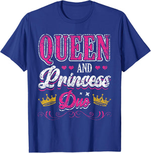 Queen And Princess Duo Matching Mom Mother Daughter Mommy T-Shirt - T-Shirt | Royal