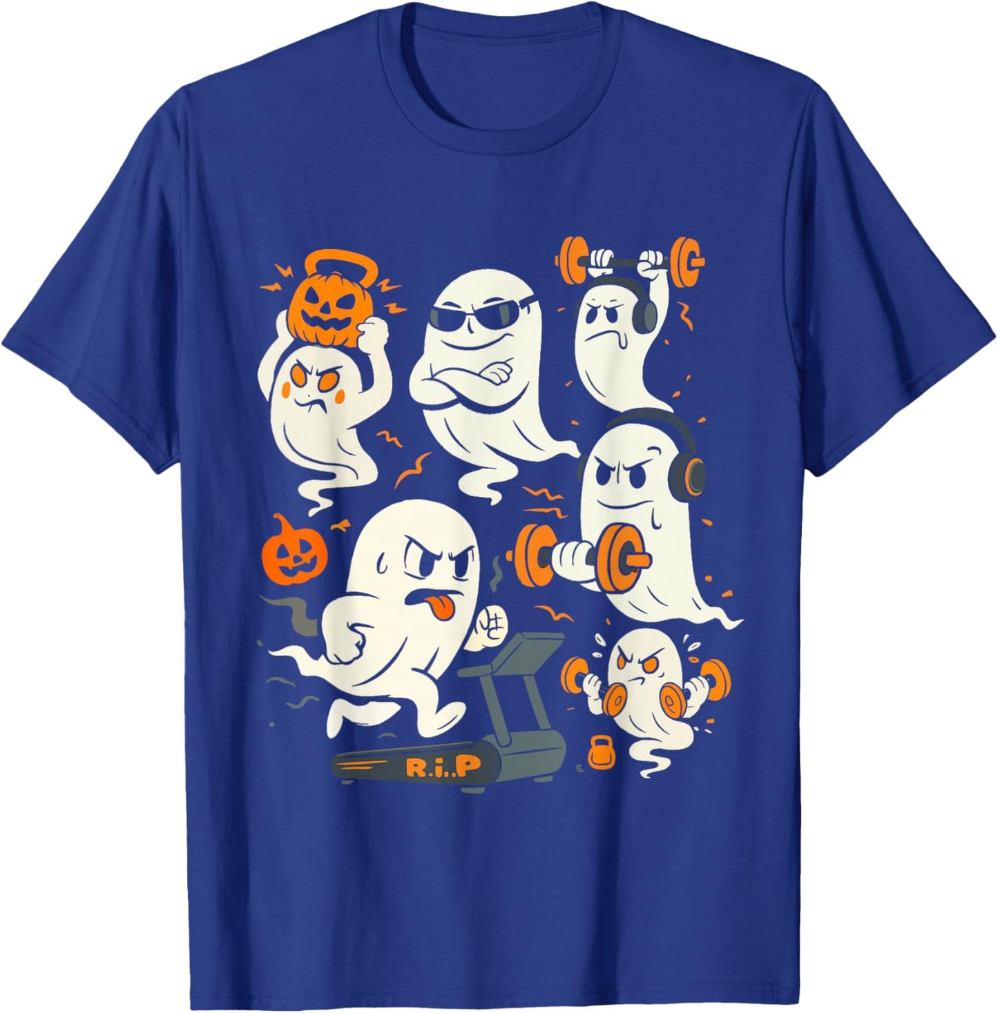 Ghost Gym Halloween Workout Fitness Weightlifting T-Shirt - T-Shirt | Royal