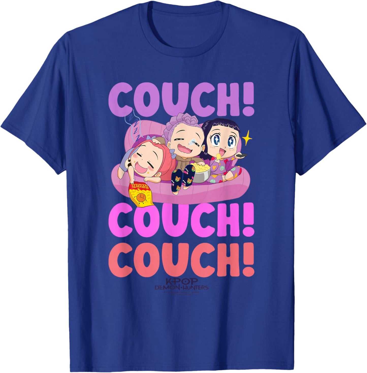 KPop Demon Hunters Huntrix Couch Officially Licensed T-Shirt - T-Shirt | Royal