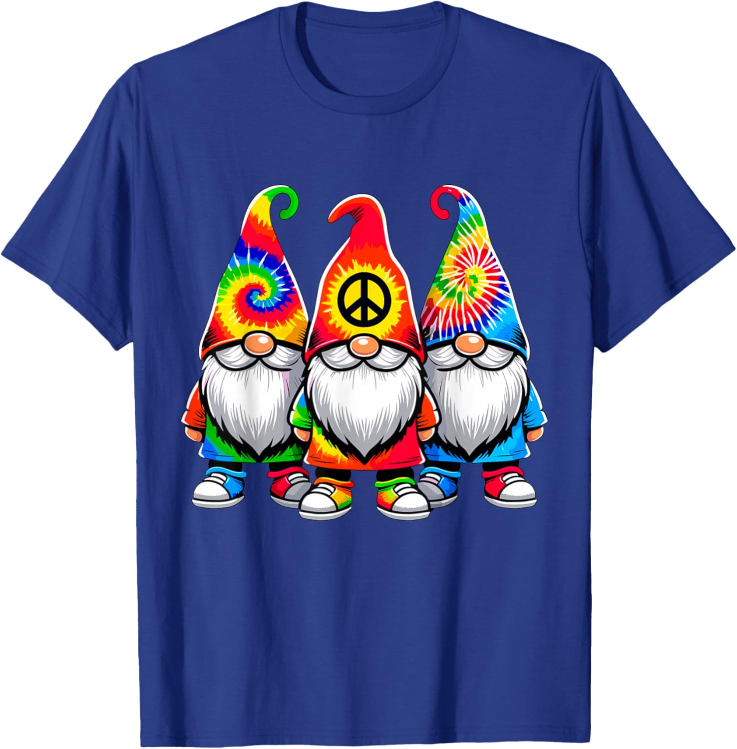 Tie-Dye Gnomes Peace Sign Hippie T-Shirt - T-Shirt | Royal