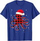Pajamas Red& Black Plaid Flannel Christmas Octopus Santa Hat T-Shirt - T-Shirt | Royal