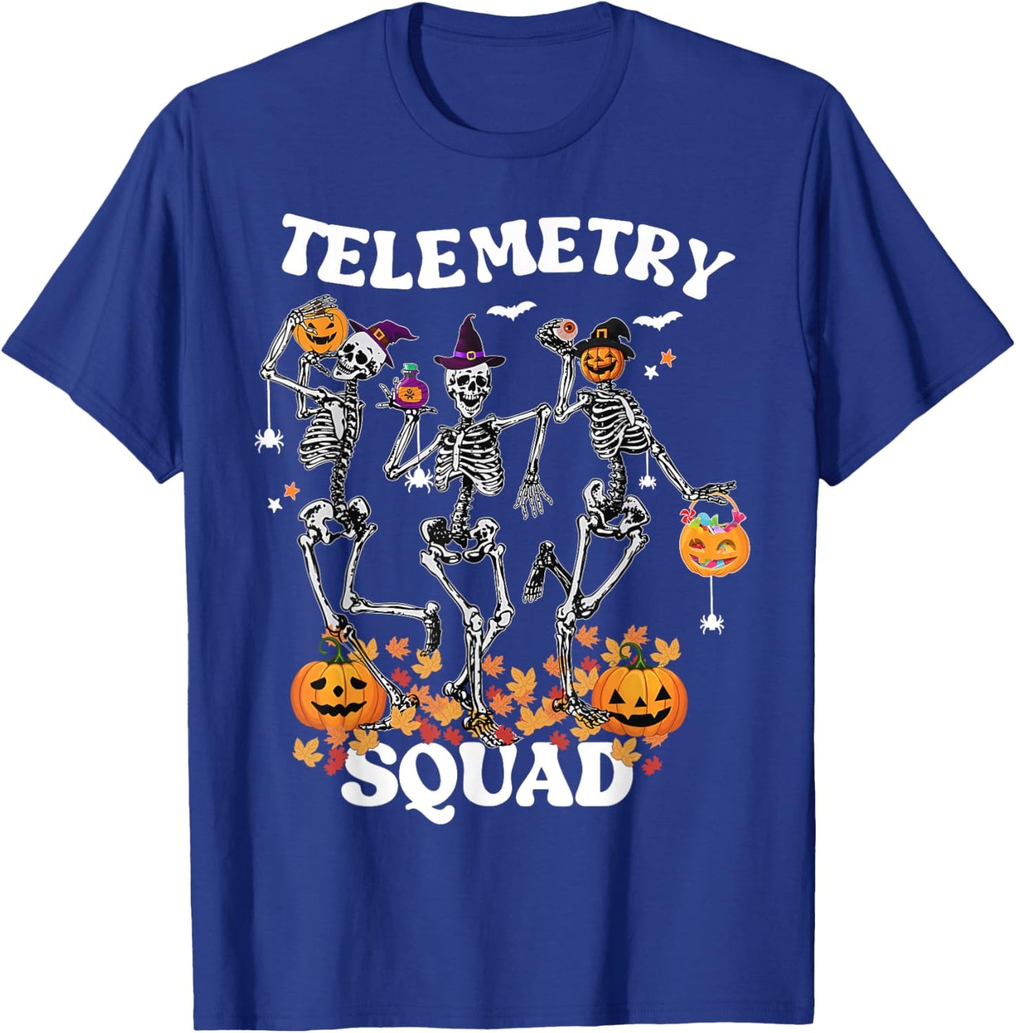 Telemetry Nurse Squad Medical Nursing Skeleton Dancing T-Shirt - T-Shirt | Royal