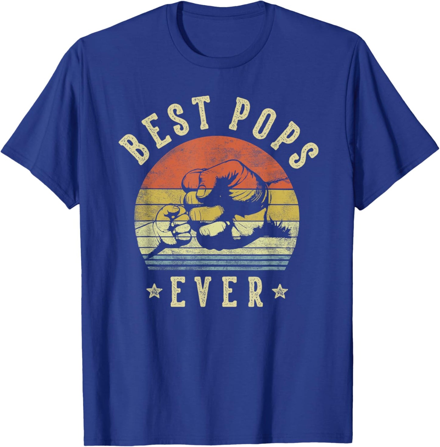 Best Pops Ever - Retro Fist Bump Vintage Design Pops T-Shirt - T-Shirt | Royal