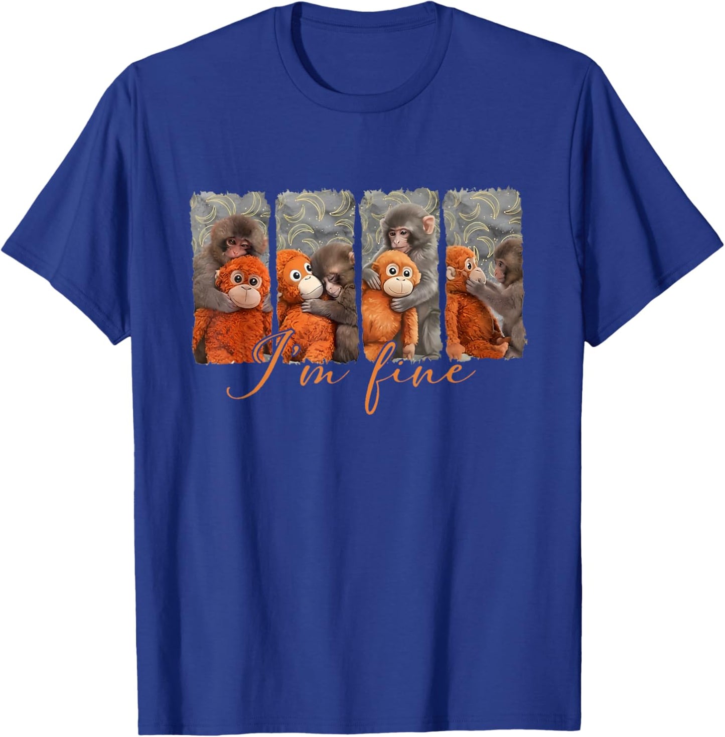 I'm Fine Team Punch Monkey Cute Baby Monkey Punch T-Shirt - T-Shirt | Royal