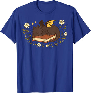 Dragon endormi sur Livre Fantasy Book Nerd Bookworm Reading T-Shirt - T-Shirt | Royal