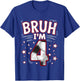 Funny Bruh I'm 4 Football Soccer Gift Girl Boy 4th Birthday T-Shirt - T-Shirt | Royal