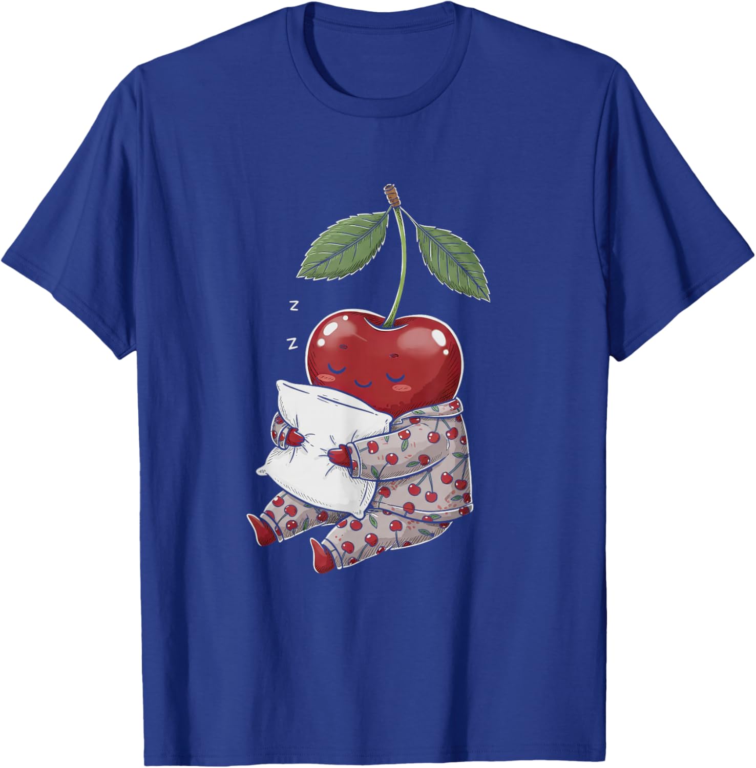Funny Sleepy Cherry Pajama Men Kids T-Shirt - T-Shirt | Royal