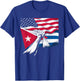 Half Cuban Half American Country USA Flag Cuba America T-Shirt - T-Shirt | Royal