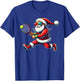Santa Claus Playing Tennis Game Tennis Racket Christmas T-Shirt - T-Shirt | Royal