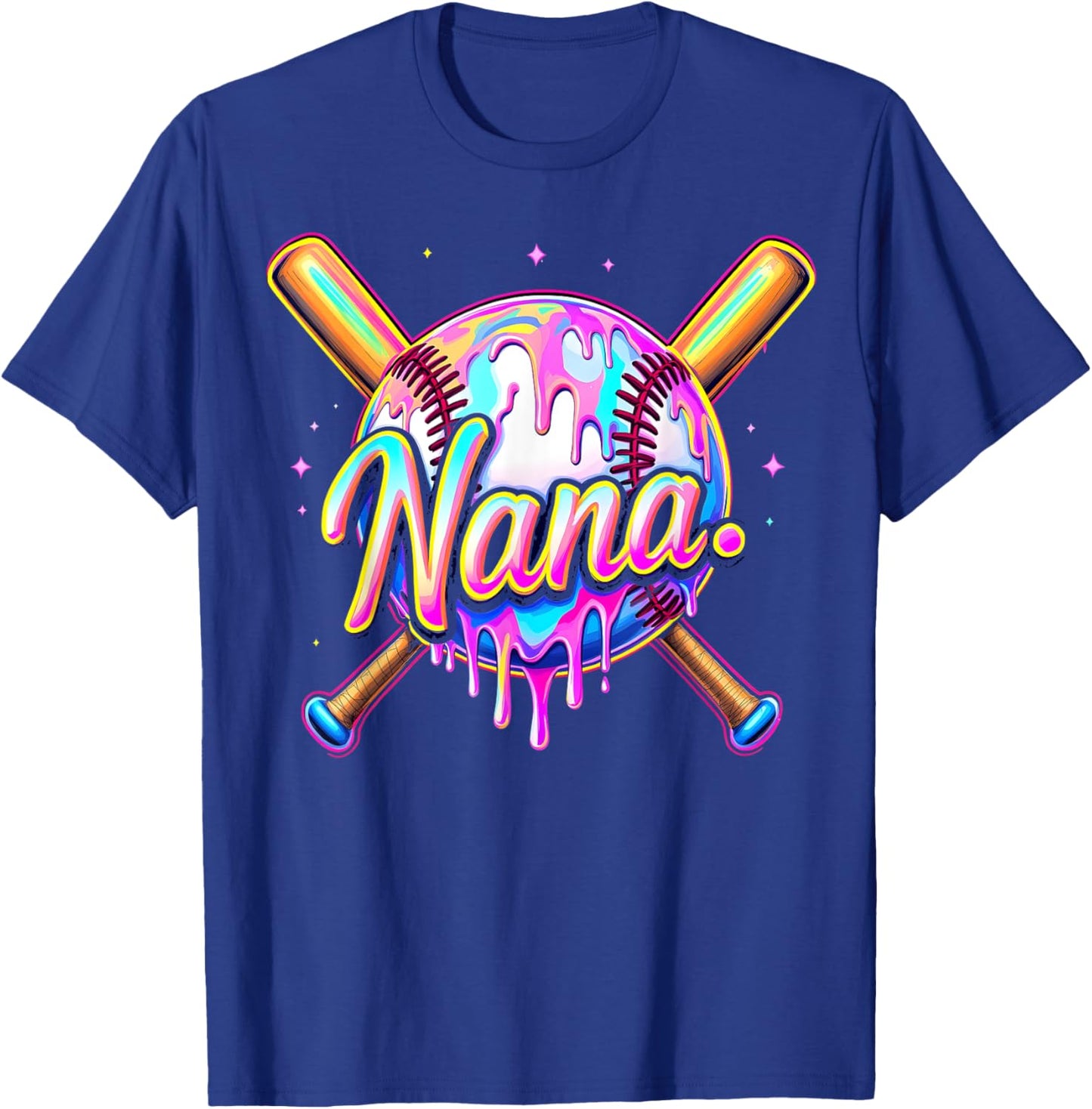 Baseball Drip Nana Cute Tie Dye Baseball Women Mother's Day T-Shirt - T-Shirt | Royal