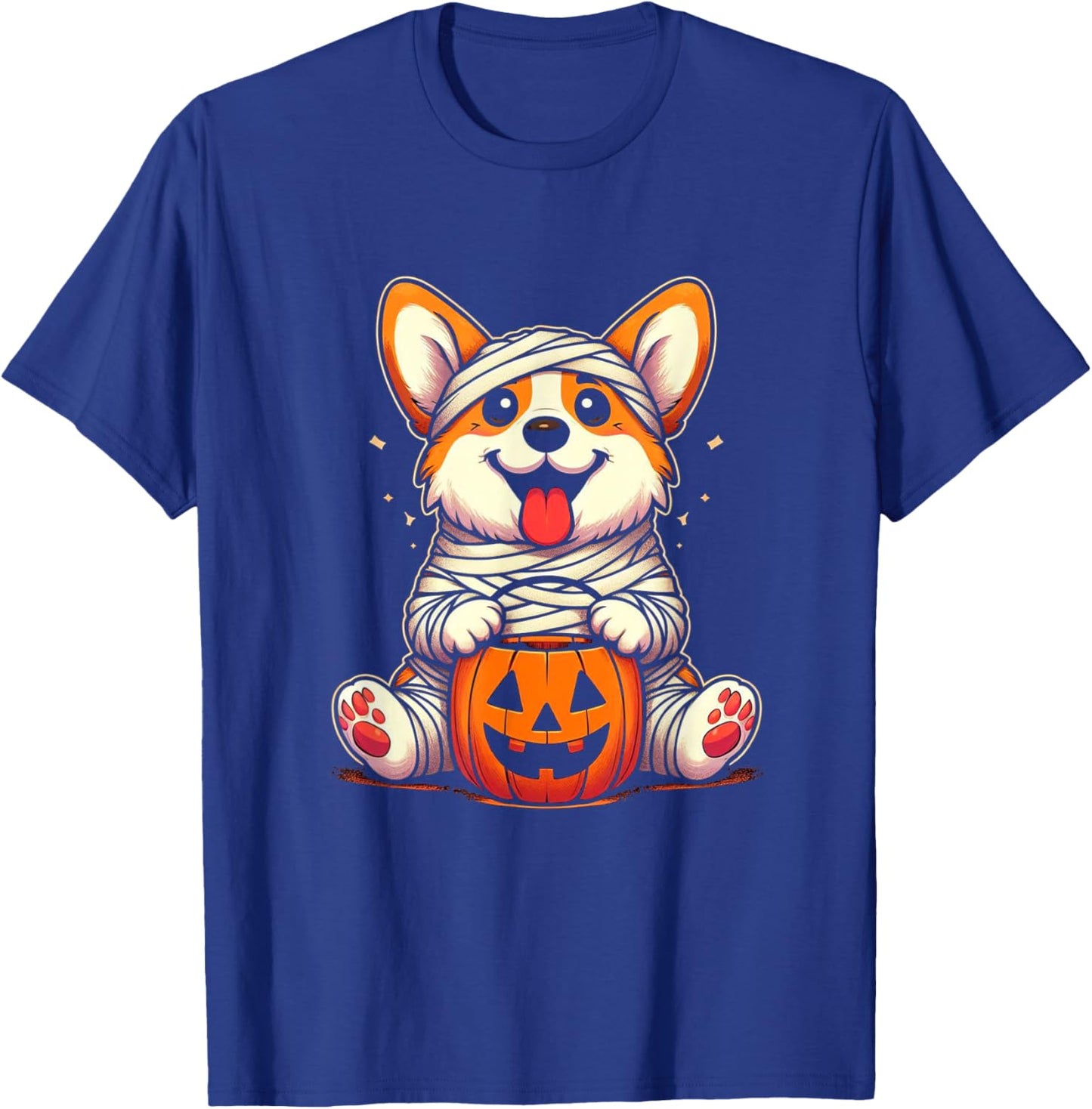 Cute Halloween Costume Welsh Corgi Mummy Dog Lover Men Women Kids T-Shirt - T-Shirt | Royal