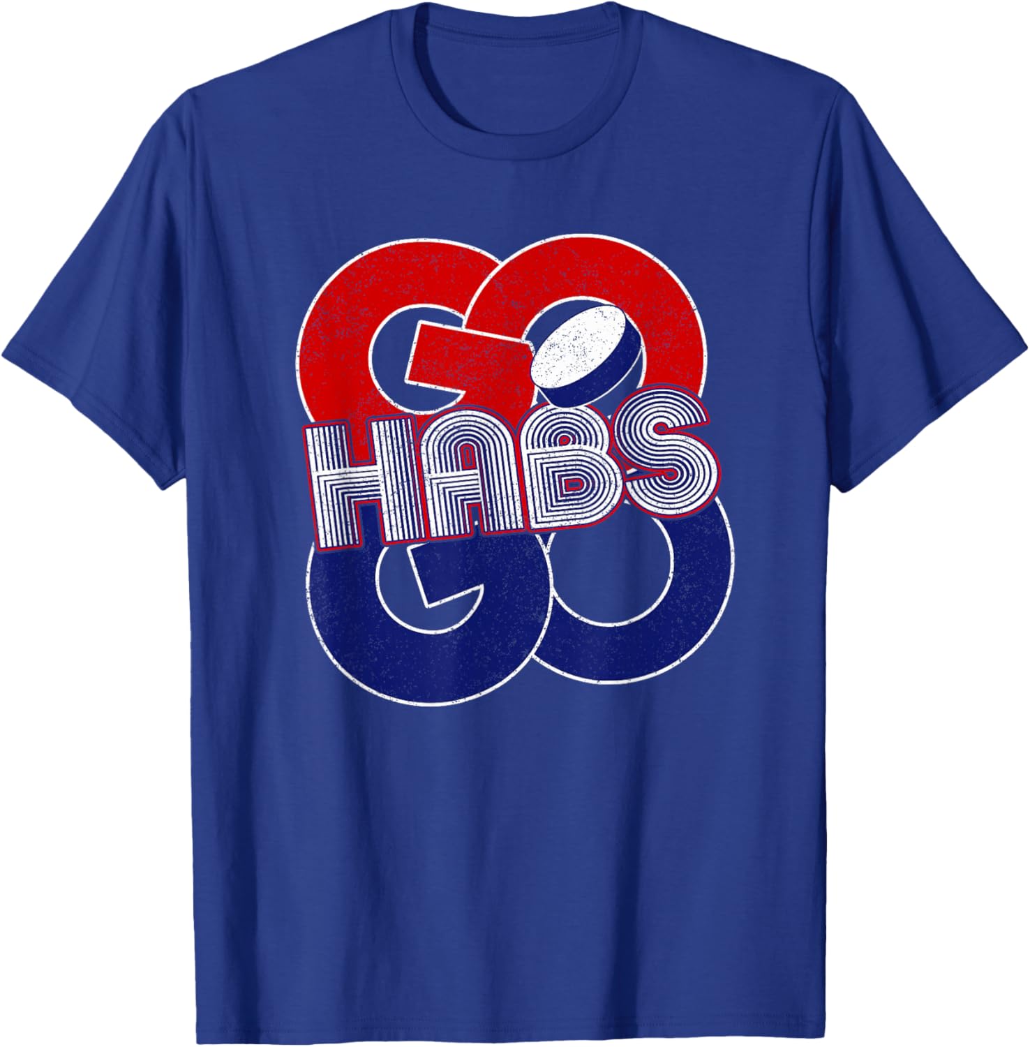 Vintage Go Habs Go-Retro Cheering Fan Team Spirit T-Shirt - T-Shirt | Royal