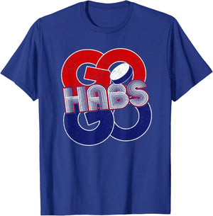 Vintage Go Habs Go-Retro Cheering Fan Team Spirit T-Shirt - T-Shirt | Royal