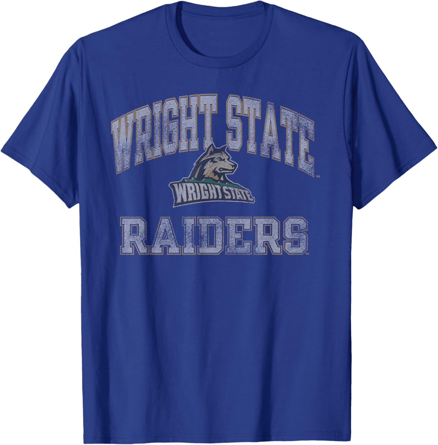 Wright State Raiders Vintage Worn Green Officially Licensed T-Shirt - T-Shirt | Royal